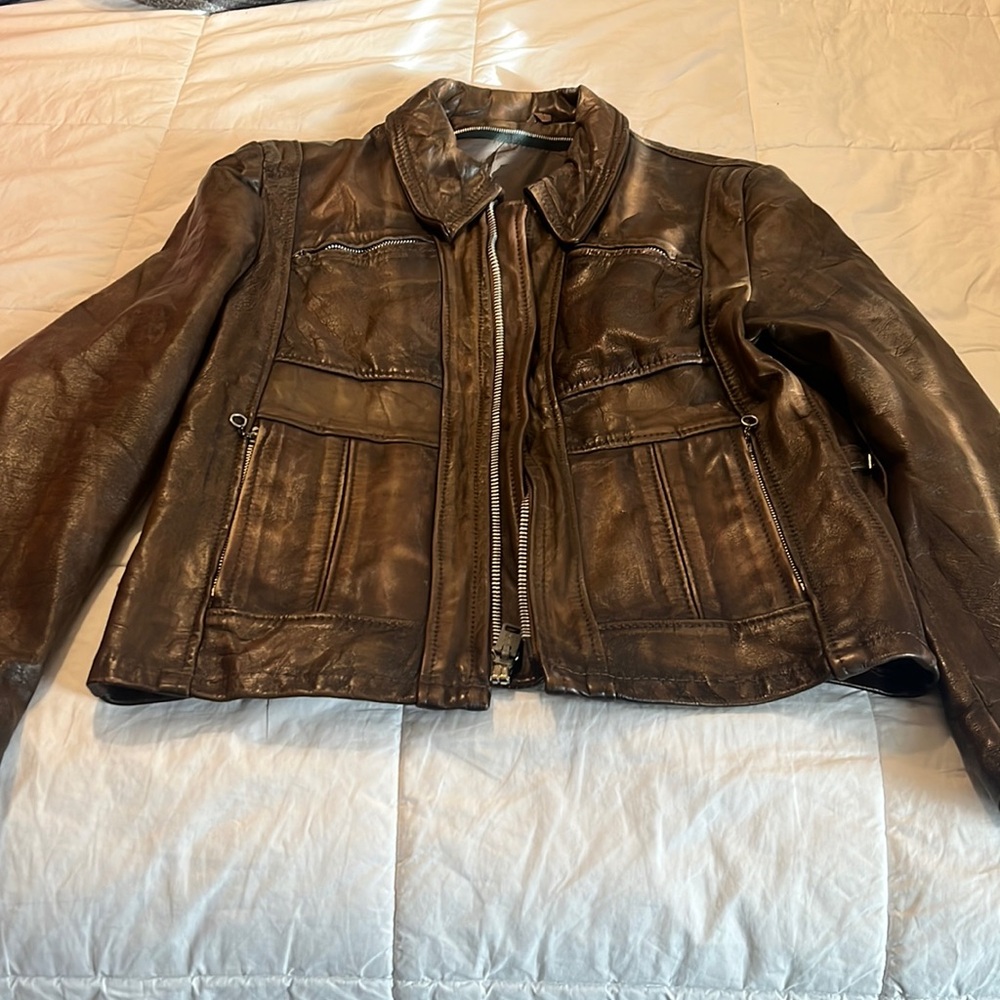 Vintage women’s leather jacket 60s 70s